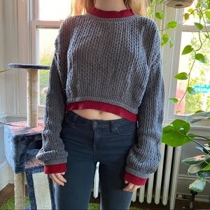 Cropped layered sweater